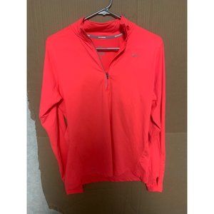 Nike DRI-FIT Womens size medium bright pink long top zip ftiness jacket Used